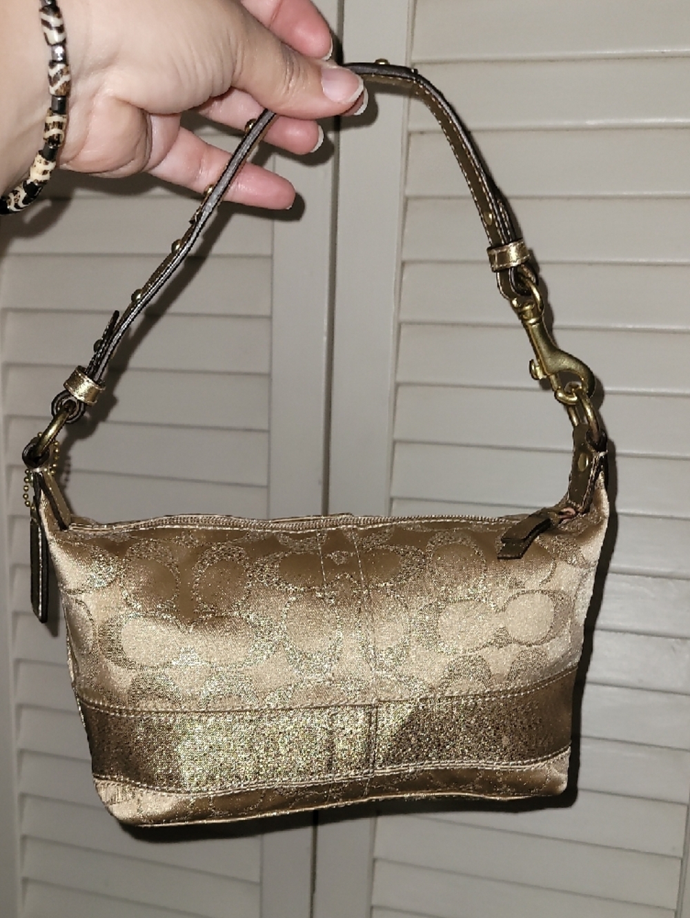 Coach Metallic Gold Signature Shoulder Bag